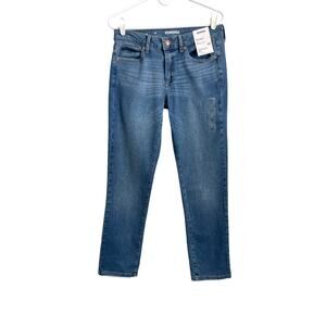 NWT Sonoma Straight Leg Mid Rise Jean Zipper Pockets Stretch Denim 8R Classic
